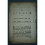 The Speech of Richard White-Liver Esq, In Behalf of Himself and His Brethren, 1748, together with "A