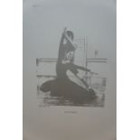 Three 1980s Scottish Ballet monochrome lithographic prints, pencil-signed by the artist, 60 cm x