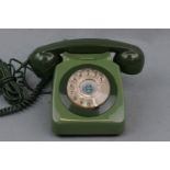 A 1960s designed GPO No 746 telephone in green