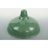 A vintage enamel industrial ceiling light shade, 41 cm diameter