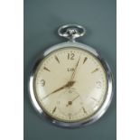 A min-20th Century French LIP pocket watch, having a shock-proof movement in a stainless steel