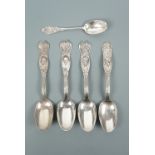 A set of Great War electroplate spoons depicting Lord Roberts, Admiral Beattie, King George V and