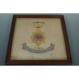 A Great War period Worcestershire Regiment embroidery, 38 cm x 38 cm