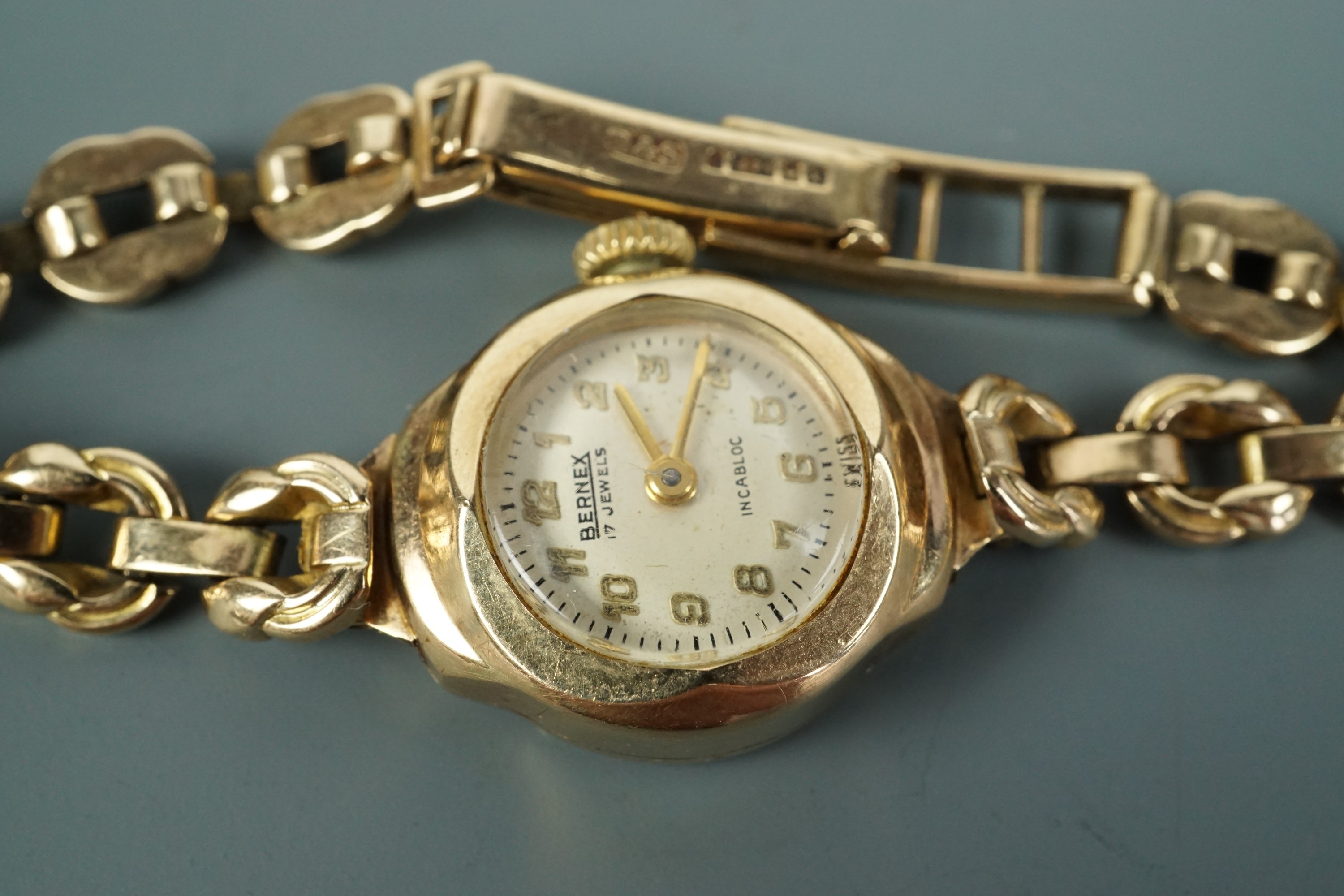 A 1950s lady's Bernex 9 ct gold wristlet watch, approx 13 g excluding movement - Image 2 of 2