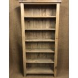 Contemporary pine bookshelves, 97 x 30 x 198 cm