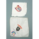 Second World War Royal Armoured Corps and R-Force Royal Engineers souvenir handkerchiefs