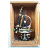 A 19th Century theodolite by J Casartelli, in mahogany transit case