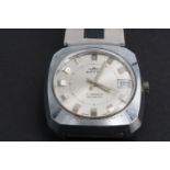 A 1960s Royce stainless steel manual-wind wristwatch, with steel bracelet strap