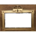 A reproduction Georgian gilt framed over mantle mirror, 126 x 102 cm high