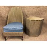 A Lusty's Lloyd Loom chair and linen box