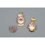 Three early 20th Century international exhibition badges, being those of the 1908 Franco British