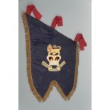A Victorian King's Own Scottish Borderer's piper's bagpipes banner