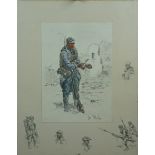 Snaffles, Charles Johnson Payne (1884-1967) "Le Poilu", study of a Great War French infantryman