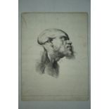 Abraham Blooteling (1634-1690) Head and shoulder study of a man with bandaged head, copper plate