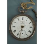 A Victorian silver "The Express English Lever" pocket watch by Graves of Sheffield, (a/f)