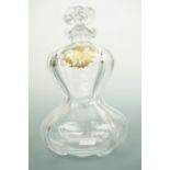 A Belle Epoque Scottish glass decanter, of ribbed and waisted form, decorated with a raised gilt