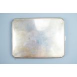 A Chinese silver cigarette case by Zee Sung, of rectangular section with canted corners, with