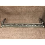 A Victorian fretted brass fender, 150 cm