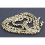 A yellow metal snake link neck chain, stamped 585, 62 cm, 37.6 g