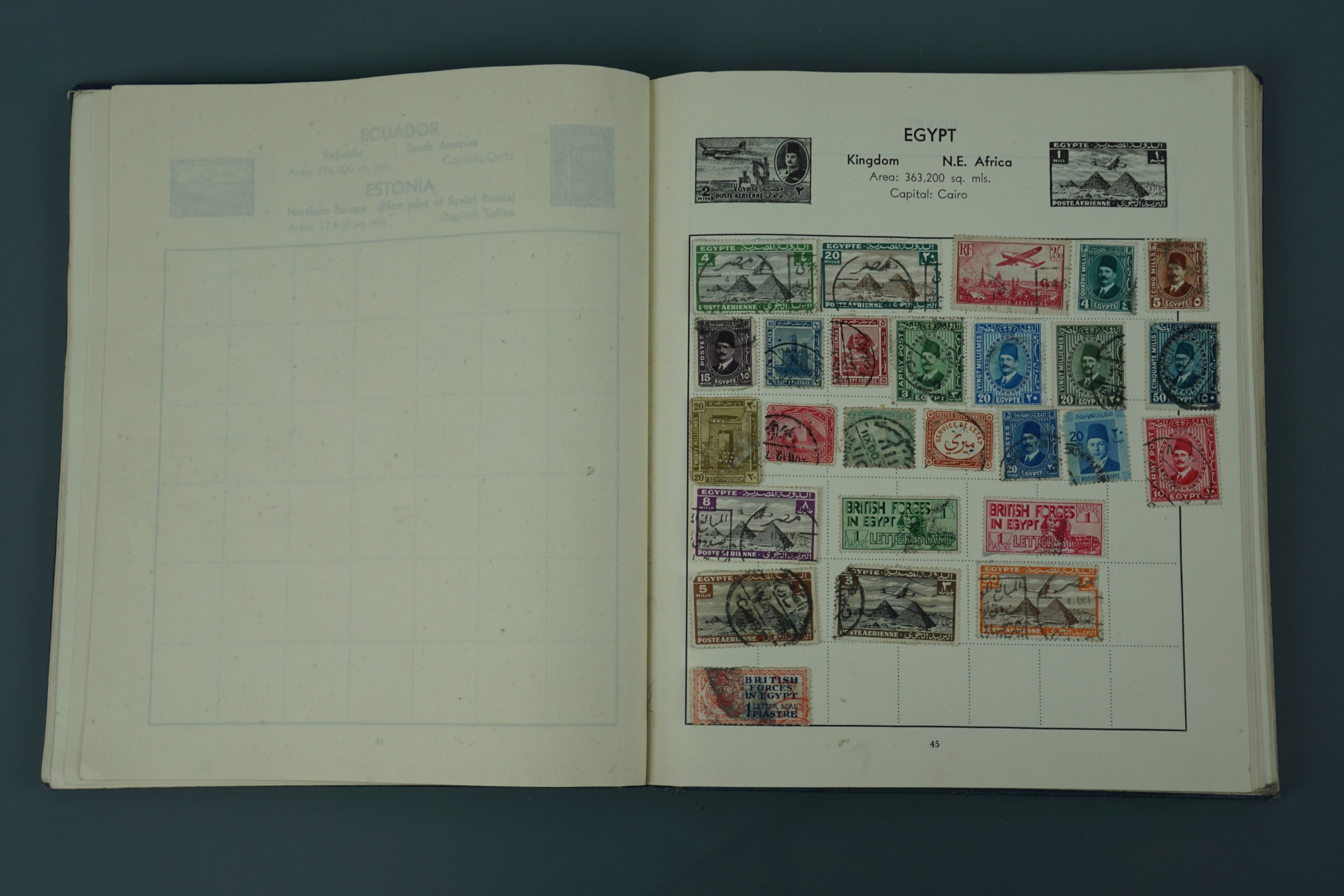A mid-20th Century Stirling album and stamps