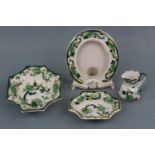 Four items of Mason's Chartreuse ware including photo frame, two dishes and a small jug