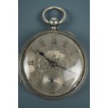 A Victorian silver pocket watch by Thomas McHaffie of Stranraer, having a lever movement and
