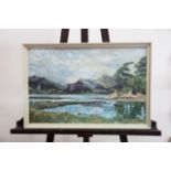 A***J***R***C (19th Century) Two views of the Lake District, including Derwentwater, acrylic on