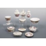 Four items of Spode Provence ware including vases, a lidded box etc. together with Coalport lidded