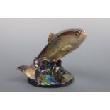 A Jema lustre rainbow trout, shape no 340, 17 cm high