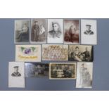 A quantity of largely Great War photographic portrait postcards including Royal Naval Division and