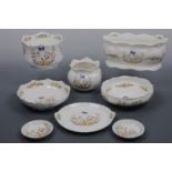 Two Aynsley Cottage Garden planters, a rose bowl, a plate, two bowls and two pin dishes