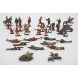 A quantity of antique lead toy soldiers, cavalry etc.
