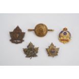 Five Canadian sweetheart brooches