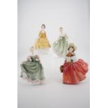 Four Royal Doulton figurines; Coralie HN 2307, Fair Lady HN 2193, The Skater HN 2117, Michelle HN