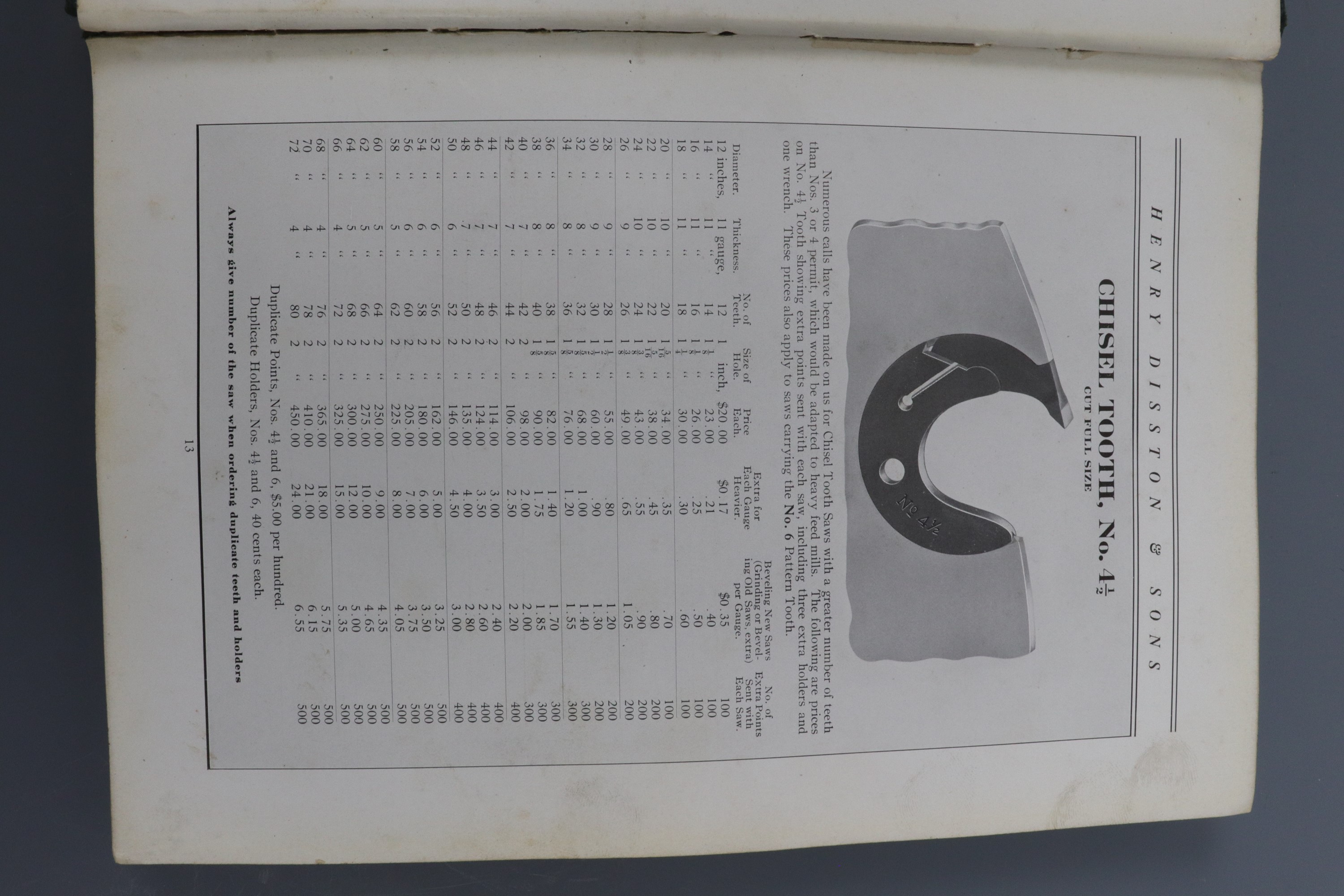 A 1911 tool catalogue of Henry Disston & Sons incorporated, Keystone Saw, Tool, Steel and File - Image 3 of 3