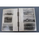 An album of personal photographs taken aboard Royal Navy vessels during the Second World War,