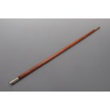 A hide covered military / police swagger stick with electroplate pommels