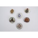 Six mother-of-pearl sweetheart brooches