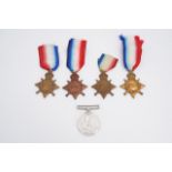 A 1914-15 Star and British War Medal to M2-078961 Pte J W Hoult, ASC, together with 1914-15 Stars to