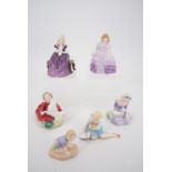 Six Royal Doulton figurines; My Pet HN 2238 Mary Had a Little Lamb HN 2048, Robin M39, Home Again HN