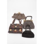 Four 1930s / 1940s ladies' handbags