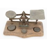 A 19th Century set of brass postal scales (a/f)