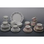 A Paragon Fleur part teaset together with a Royal Adderley Devonshire Rose part tea set. (1 cup