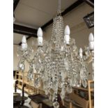 A fine ten-branch cut glass chandelier, 54 cm