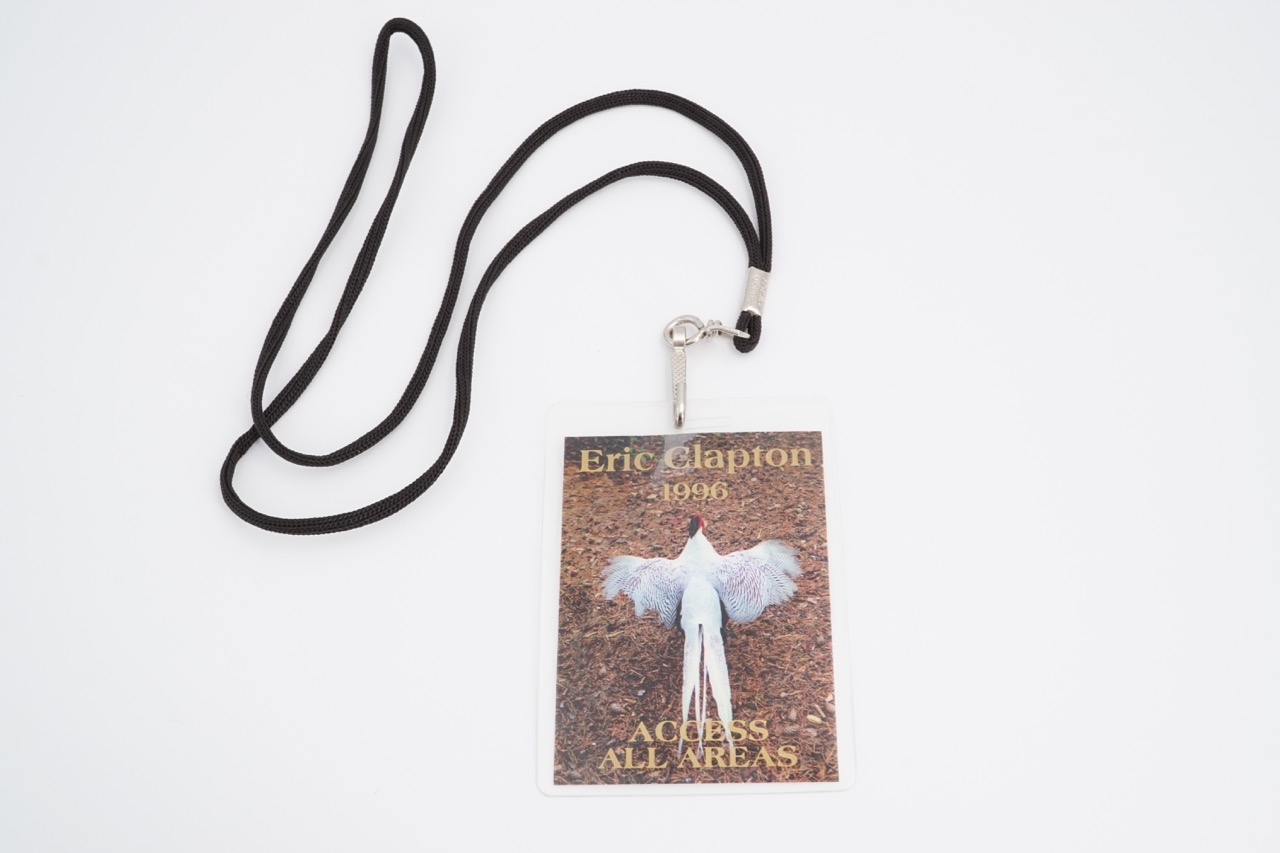 An Access all areas tour crew lanyard for Eric Clapton's 1996 tour. [Formerly the property of a