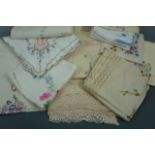 A quantity of early 20th Century good quality hand-embroidered table linens