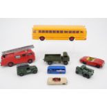 Dinky Supertoys; Wayne bus, Fire engine 955, Army wagon 623, Telephone service van 261, etc.