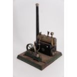 An early 20th Century German Ernst Plank live steam model horizontal steam plant, with high-