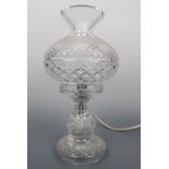 A cut glass table lamp, 36 cm high