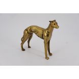 A brass greyhound figurine, 20 cm high